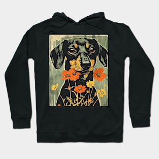 Dachshund Flowers Photo Art Design For Dog Onwer Hoodie